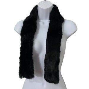 Super Soft Vintage Black Mink or Rabbit Fur Stole Scarf